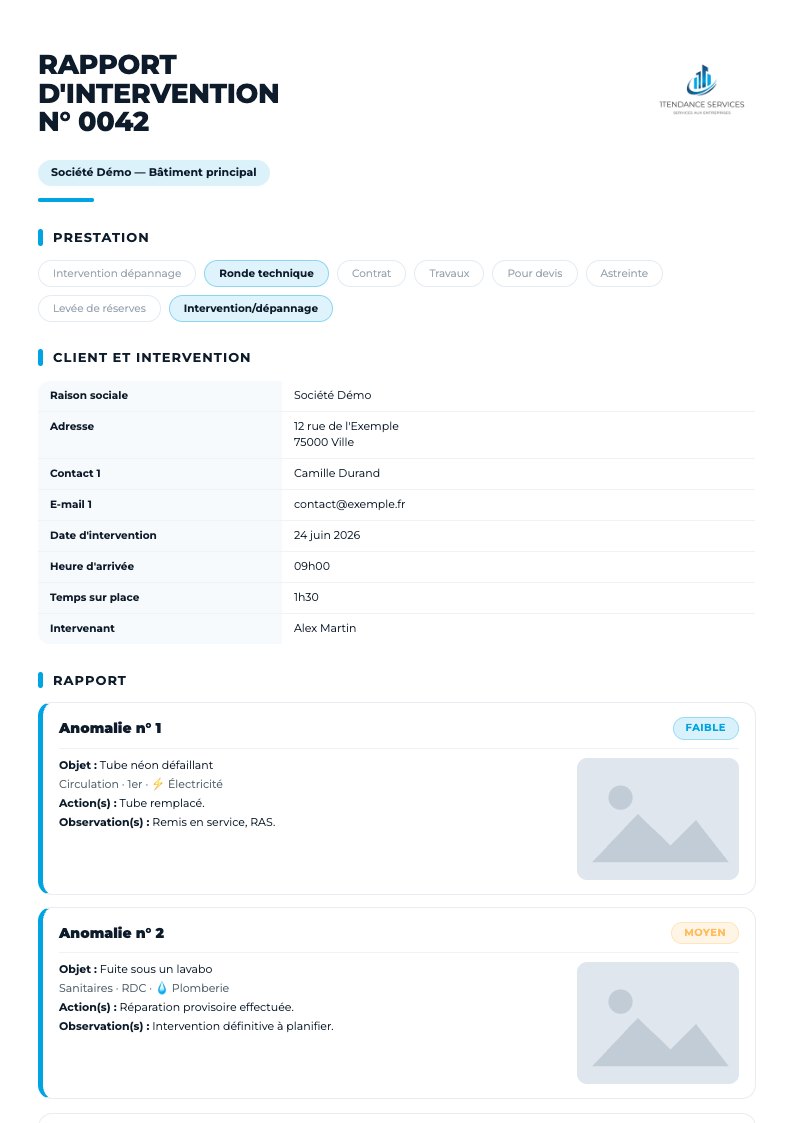 Exemple de rapport PDF Léon à la charte de l'entreprise